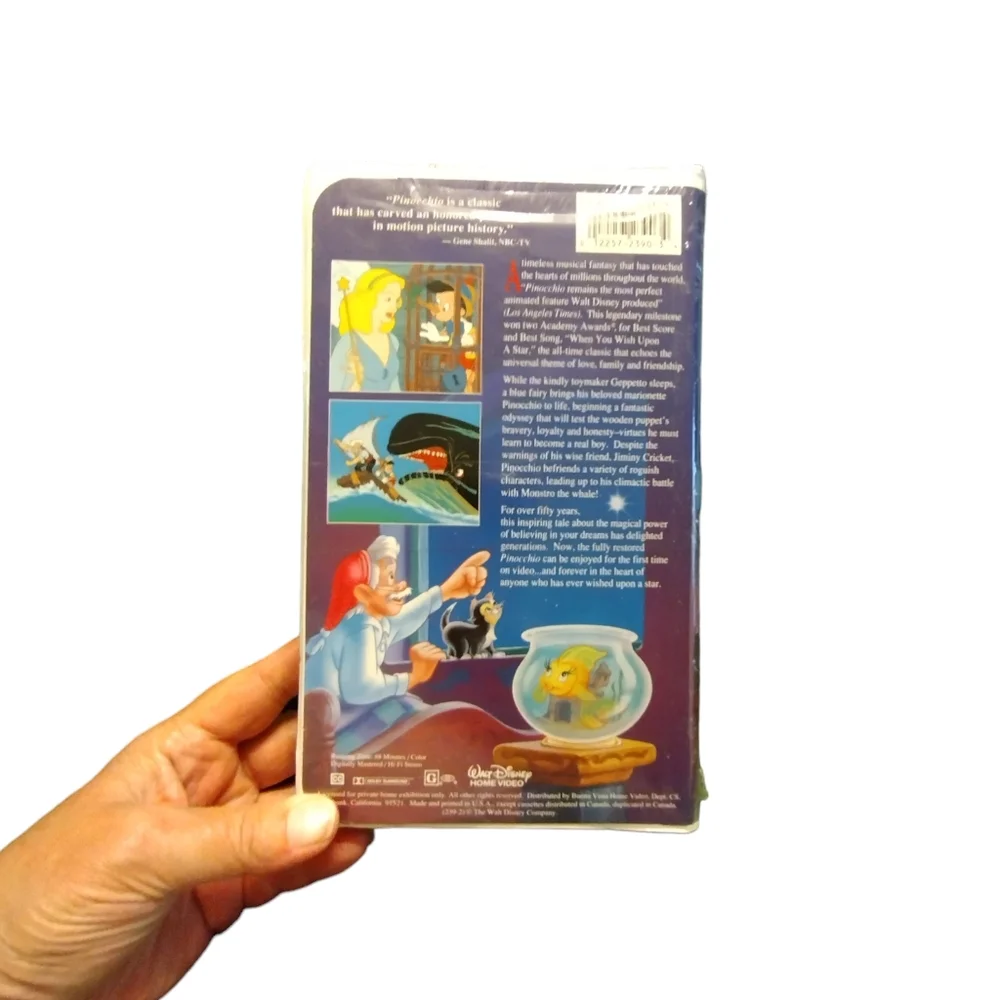 SEALED NWT Walt Disney Masterpiece Pinocchio VHS 1993 - Picture 5 of 5